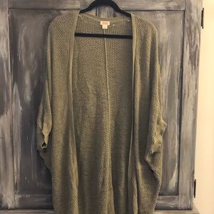 Military green long cardigan